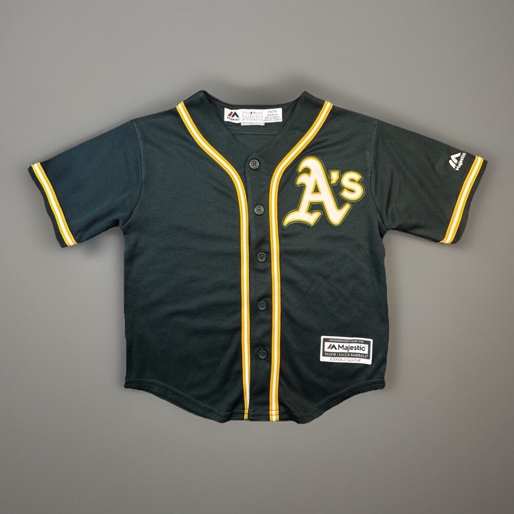 Majestic Oakland Athletics Youth Jersey Size 5/6 Green MLB Cool Base -643